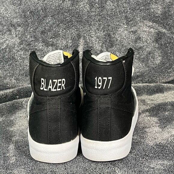 Nike Blazer Mid 77 Vintage Black White Shoes Size 5.5 Men/ Women’s 7 Canvas - Picture 4 of 8